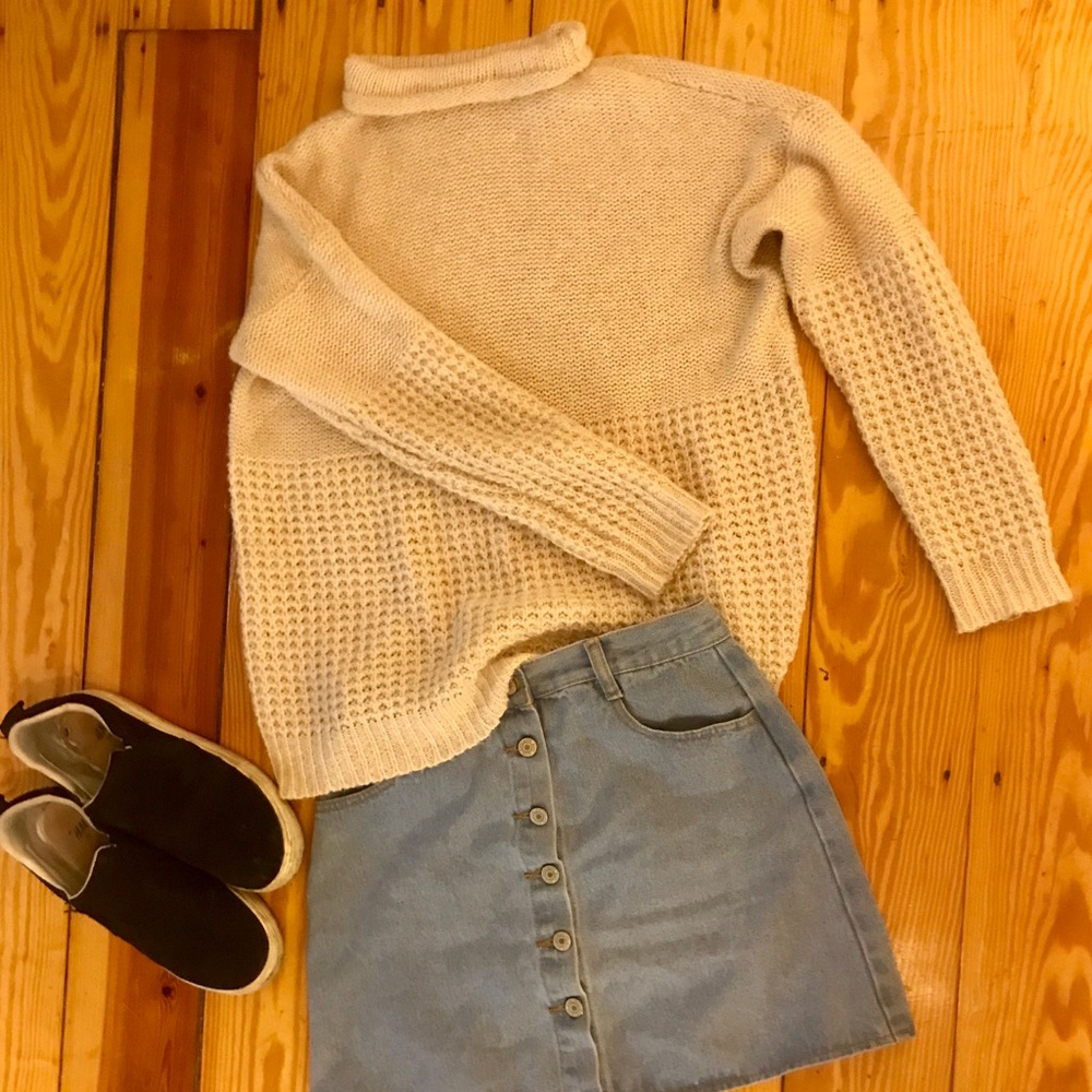 Off-white turtleneck sweater